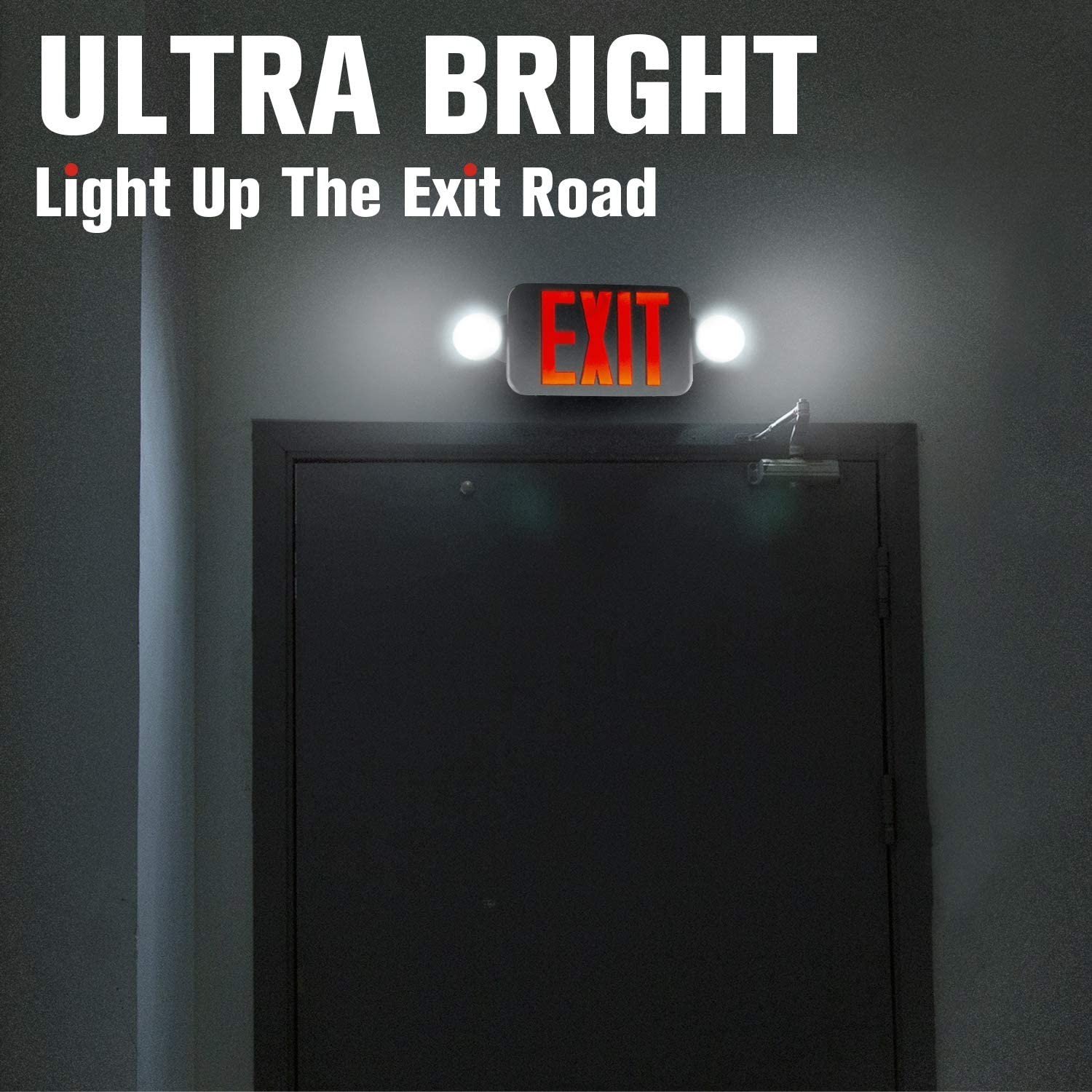 China Hardwired LED Combo Exit Sign Emergency Light Battery Backup  Manufacture and Factory